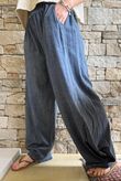 Lindin Linen Blend Dart Barrel Pant Washed Navy